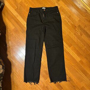 RAW HEM SIZE 14L BLACK JEANS